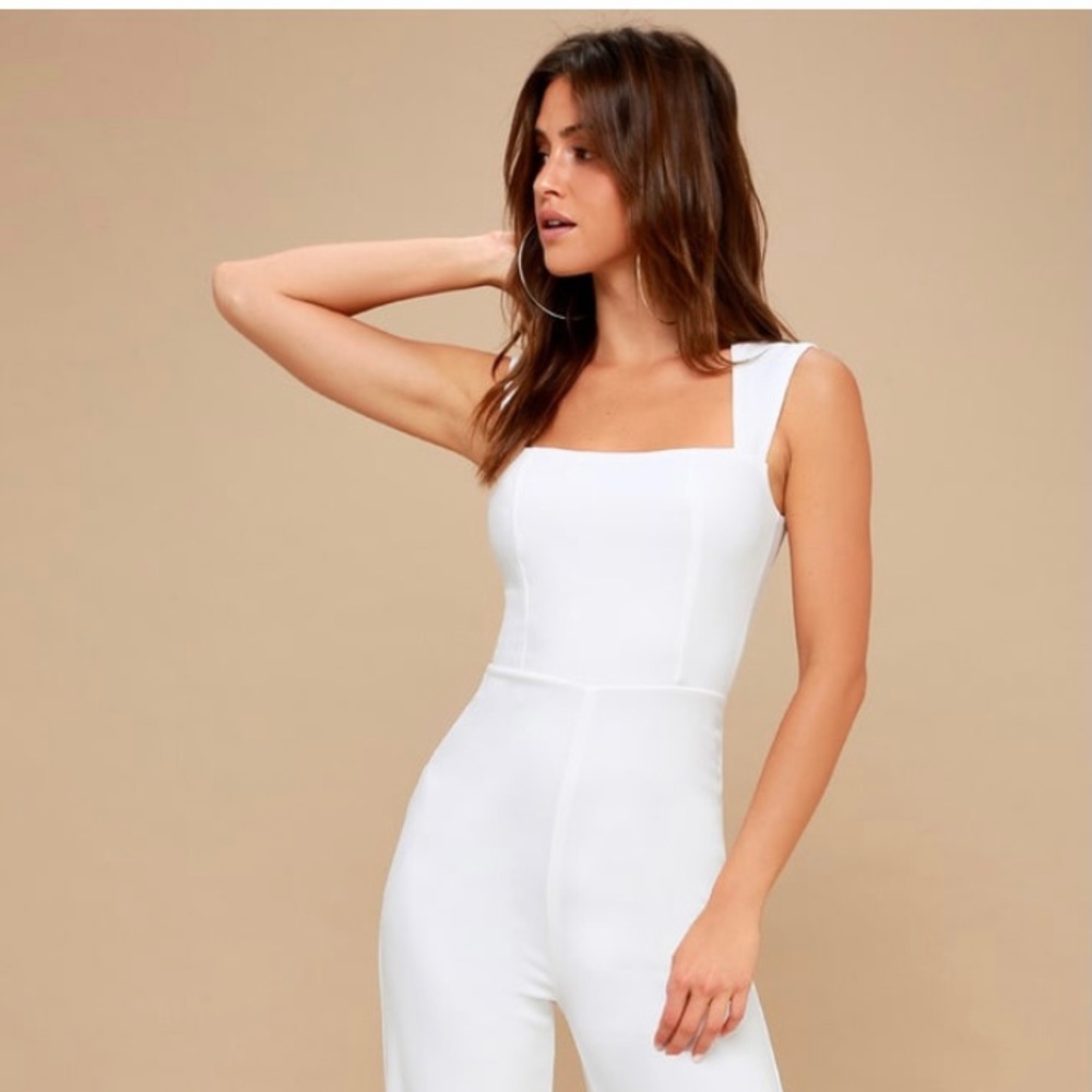 Lulus Enticing Endeavors White Jumpsuit